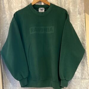 Lee Green Crewneck Sweater with Ribbed Neckline